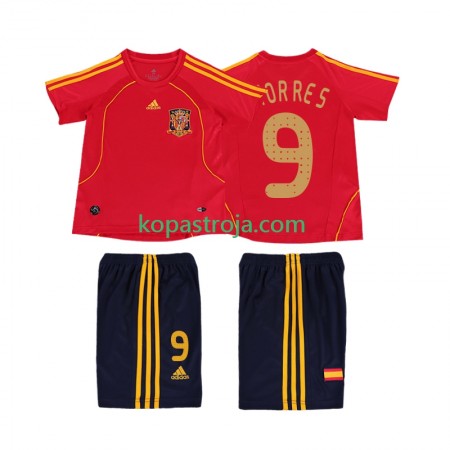 Billiga Fotbollströjor Spanien TORRES 9 2008 Retro Barn Hemma tröja Kortärmad